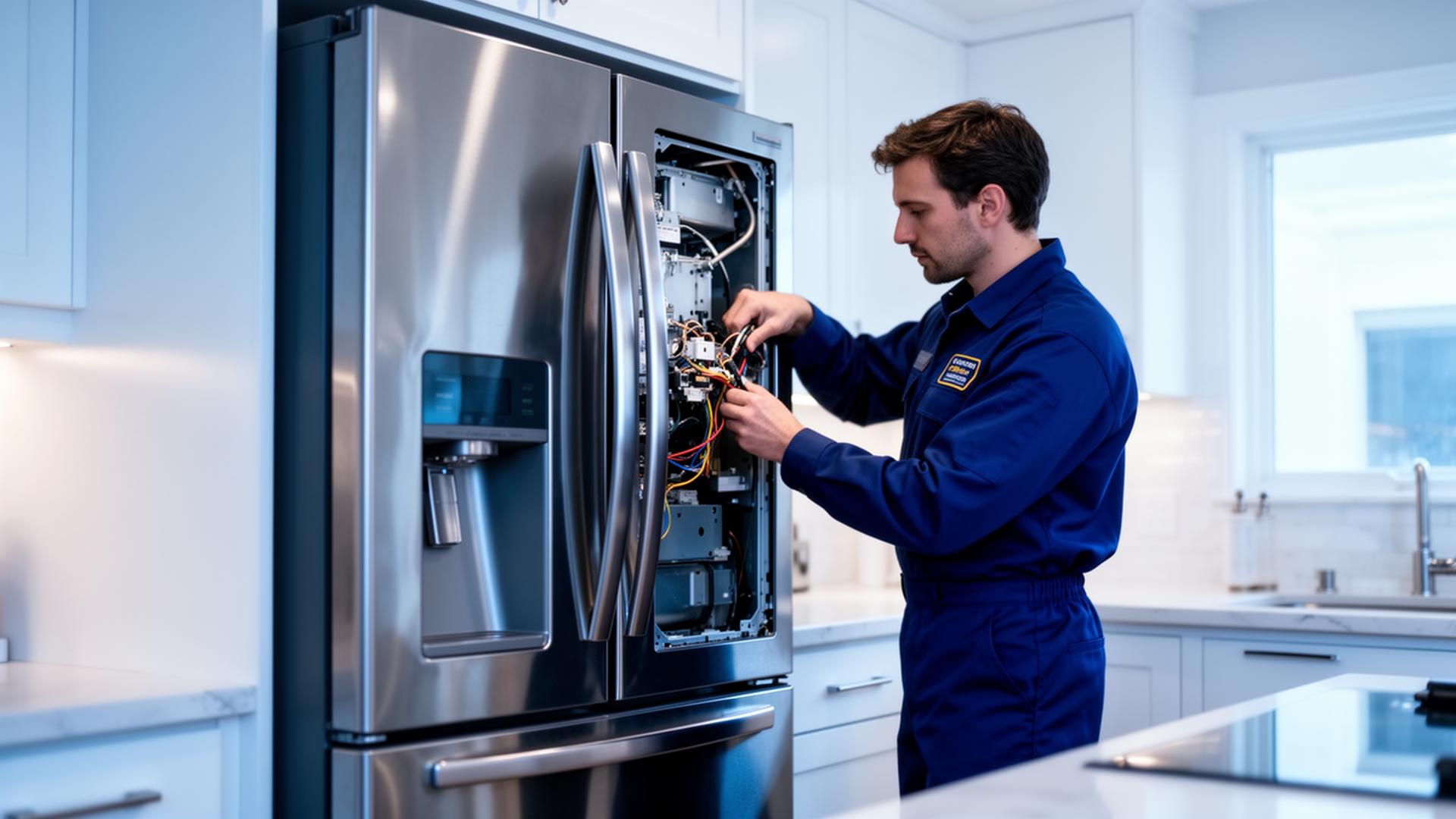 Refrigerator repair technician at work in Vasai West